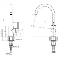 Смеситель для кухни Alveus ESTERA CHR 1129031 схема 2