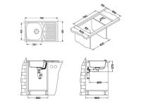 Мойка для кухни Alveus GRANITAL RECORD 30х с сифоном 78х48 см схема 7