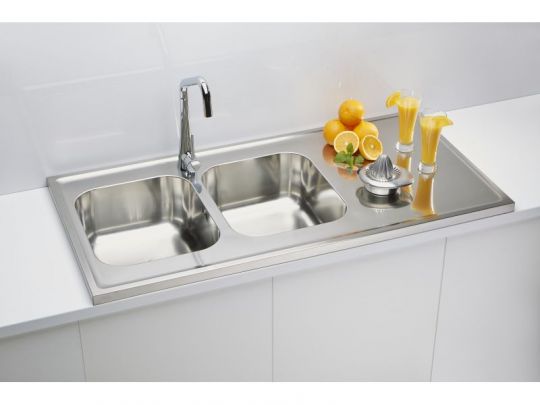 Мойка для кухни накладная Alveus CLASSIC PRO 100 SAT-90 в комплекте с сифоном 120х60 см схема 3