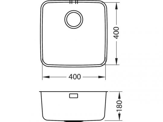Мойка для кухни Alveus LUNO 30 SAT без выпуска и сифона в комплекте 40х40 см схема 6 Мойка для кухни Alveus LUNO 30 SAT без выпуска и сифона в комплекте 40х40 см схема 6
