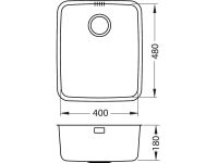 Мойка для кухни Alveus LUNO 40 SAT без выпуска и сифона в комплекте 48х40 см схема 5