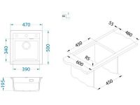 Мойка для кухни Alveus GRANITAL ATROX 20 в комплекте с сифоном 47х50 см схема 14