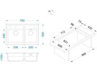 Мойка для кухни Alveus GRANITAL ATROX 50 в комплекте с сифоном 79х50х19,5 см схема 17 Мойка для кухни Alveus GRANITAL ATROX 50 в комплекте с сифоном 79х50х19,5 см схема 17