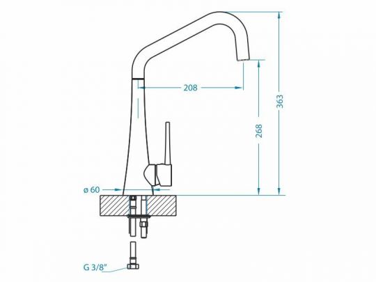 Смеситель для кухни Alveus EDEN 113217 схема 2