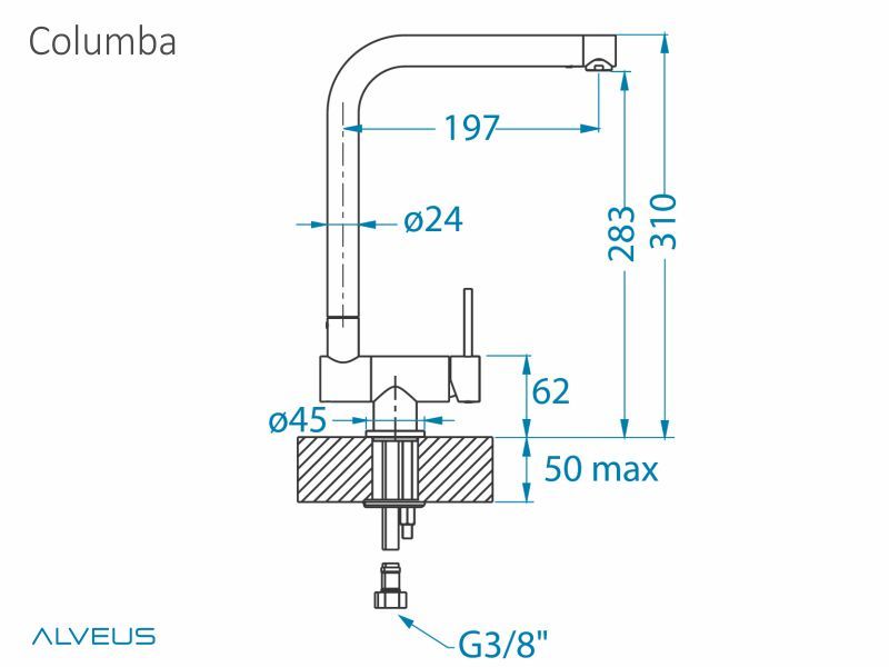 Смеситель для кухни Alveus COLUMBA CHR 1132181 ФОТО