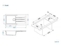 Мойка для кухни Alveus GRANITAL CADIT 50 в комплекте с сифоном 100х50 см схема 13