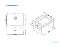 Мойка для кухни Alveus KOMBINO 60 SAT-90 в комплекте с сифоном 75х44х19,5 см схема 5