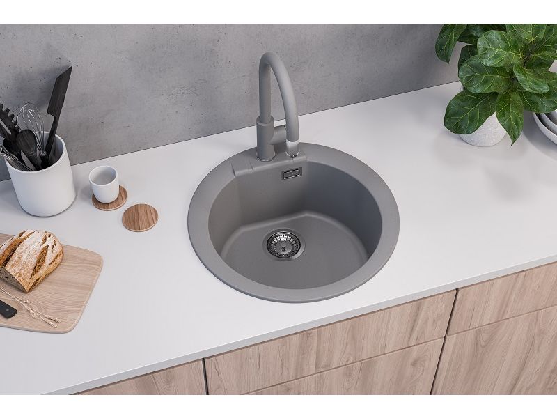 Мойка для кухни Alveus GRANITAL CADIT 100 в комплекте с сифоном 52х52 см ФОТО
