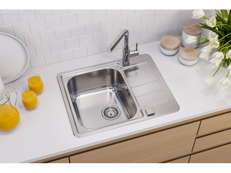 Мойка для кухни Alveus LINE MAX 110 SAT-90 в комплекте с сифоном 61х50 см ФОТО