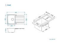Мойка для кухни Alveus LINE MAX 20 SAT-90 в комплекте с сифоном 86х50 см схема 4