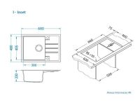 Мойка для кухни Alveus GRANITAL INTERMEZZO 40 в комплекте с сифоном 68х48х20 см схема 12