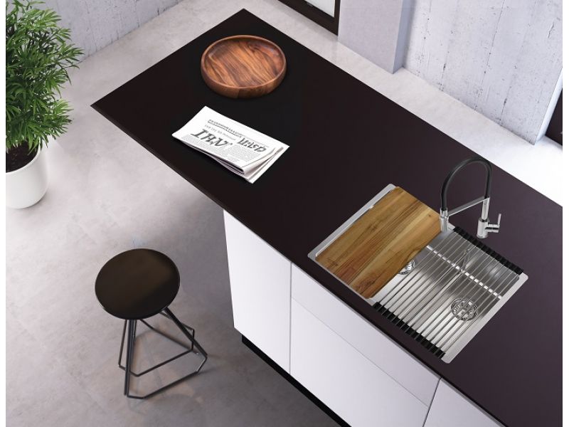 Мойка для кухни Alveus NOX 90R BRS правая в комплекте с интегрированным сифоном 58,2х44х20 см ФОТО