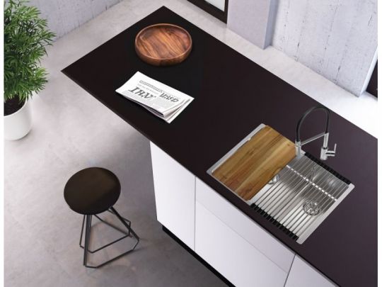 Мойка для кухни Alveus NOX 90R BRS правая в комплекте с интегрированным сифоном 58,2х44х20 см схема 2