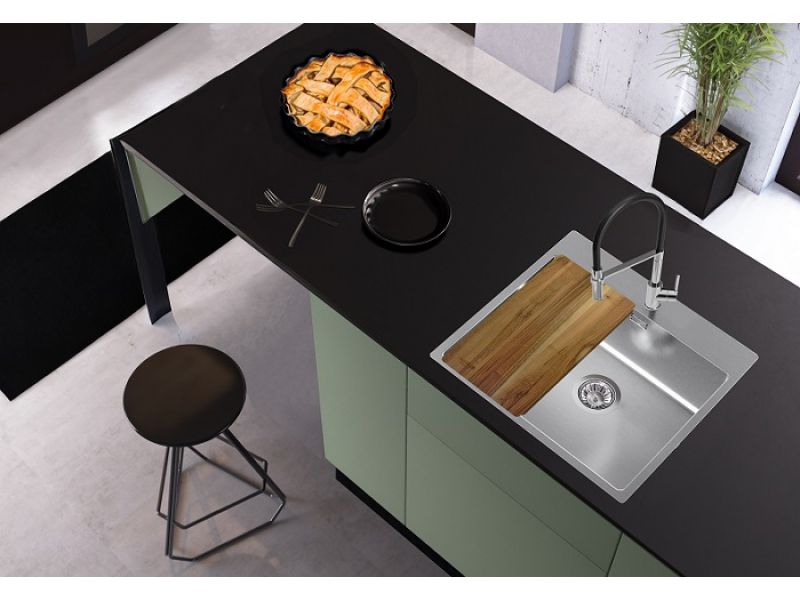 Мойка для кухни Alveus NOX 120 BRS в комплекте с интегрированным сифоном 54х51,5х20 см ФОТО