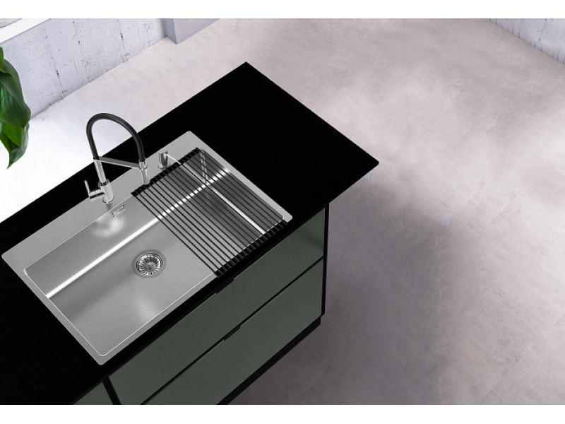 Мойка для кухни Alveus NOX 130 BRS в комплекте с интегрированным сифоном 74х51,5х20 см ФОТО