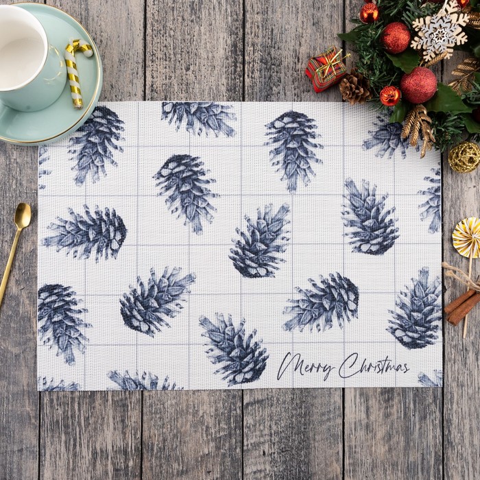 Салфетка сервировочная новогодняя на стол Christmas 40х29 см, 580г/м?