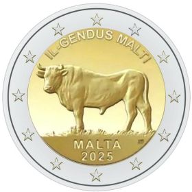 Мальтийский  бык 2 евро Мальта 2025