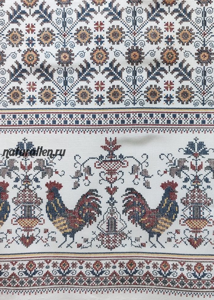 Рушник из 100 % хлопка (сине-красный узор)