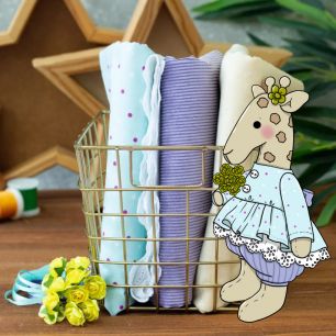 Набор для марафона "Сафари"  Жираф-девочка в сиренево-бирюзовом Safari