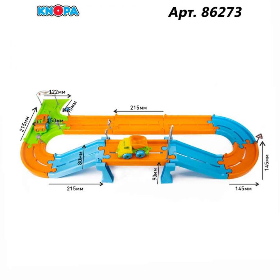 Игровой набор "Автотрек" 1,8 м с 2 машинками КНОПА