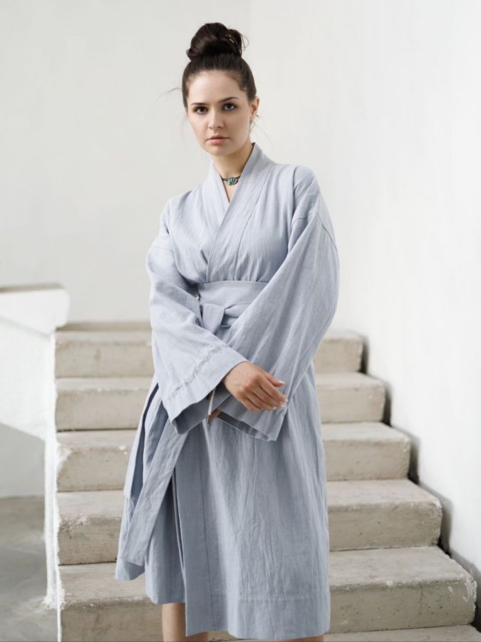 Кимоно из крапивы серо-голубое