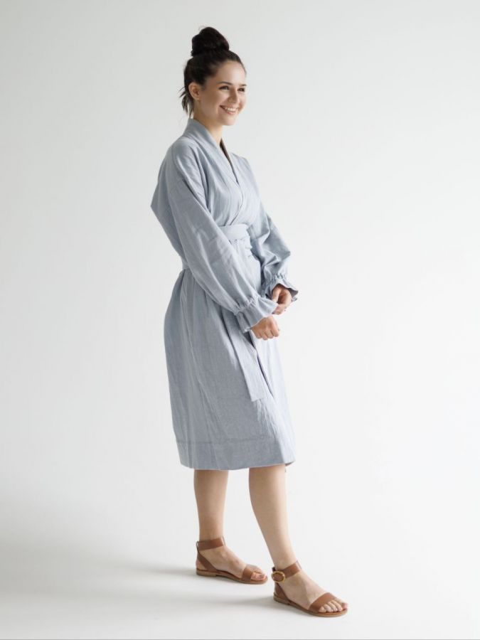 Кимоно из крапивы серо-голубое