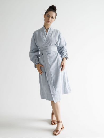 Кимоно из крапивы серо-голубое