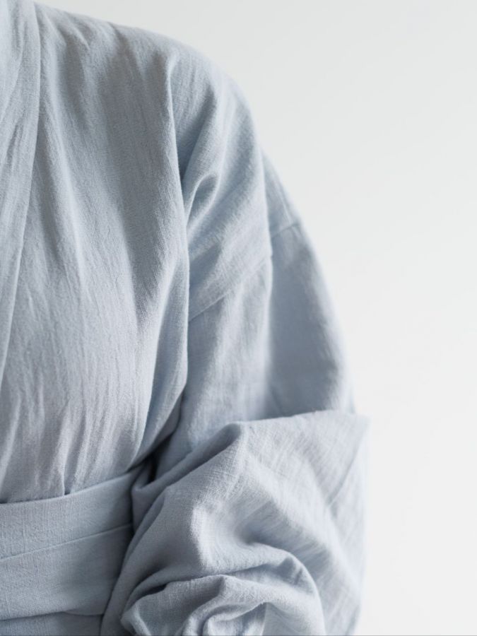 Кимоно из крапивы серо-голубое