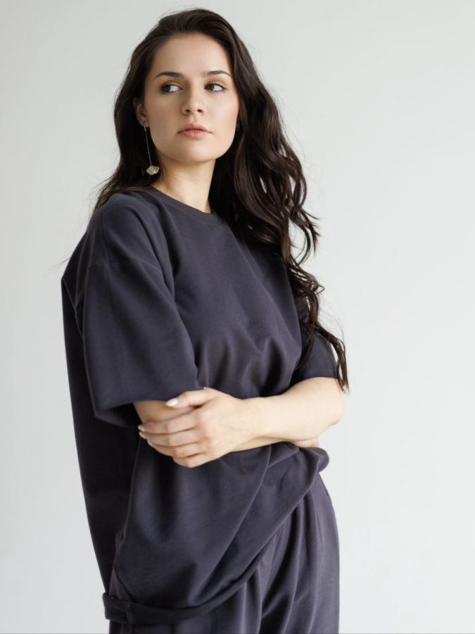 Футболка оверсайз графит