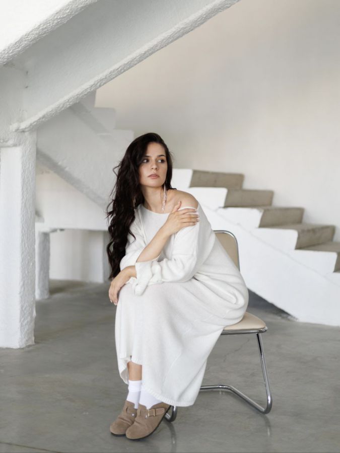 Платье Ondata вязаное молочное