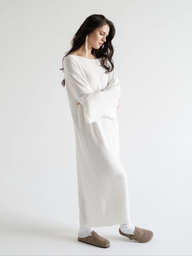 Платье Ondata вязаное молочное