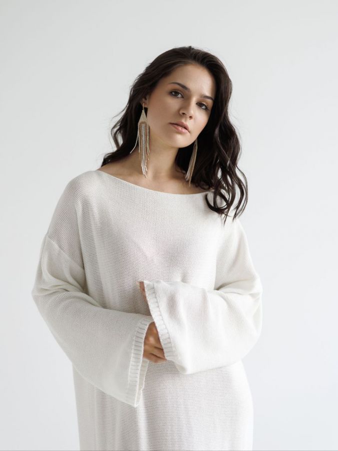 Платье Ondata вязаное молочное