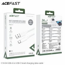 Кабель USB-Type-C ACEFAST C18-04,1.2м,3А,ткань,бел