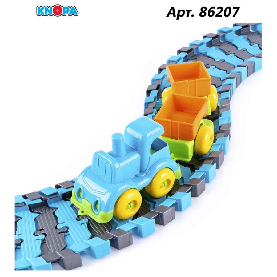 Игровой набор "Железная дорога с паровозом и вагонами" КНОПА