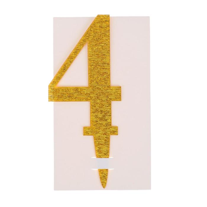 Топпер для торта «Цифра 4», акрил, МИКС