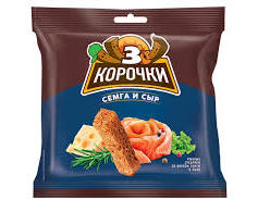 Сухарики ”Три корочки” сыр и семга 100 г