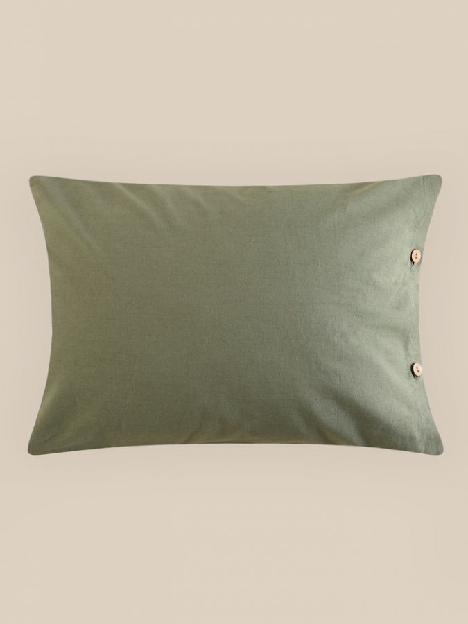 Наволочка SL Home Linen collection, 50×70 см, зелёная, лён 30%, хлопок 70%