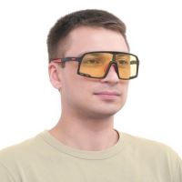 Очки спортивные, UV400, ширина 14.1 см, дужка 13.4 см, линза 7.2×5.3 см
