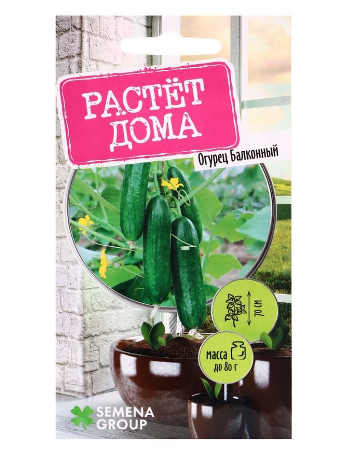 Семена "Растёт дома!" Огурец Балконный 5 шт.