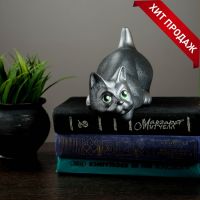 Фигура керамика «Кот Нырок», чёрно-серебряный, 11?9?18 см