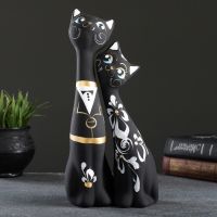 Набор фигурок керамика «Love Коты», 2 шт., чёрные, 7?9?24 см