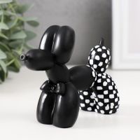 Фигурка полистоун «Чёрный воздушный шарик: собака, шахматка», 9?4.5?11 см