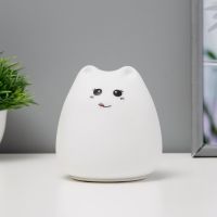 Фигурка световая RISALUX «Антистресс мякиш кошечка», LED-ночник, RGB, от батареек, 3?ААА, 9.5?9.5?10.5 см