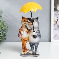 Фигурка полистоун лак «Котики. Прогулка под зонтом», 21.5?10?11.2 см