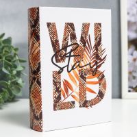 Шкатулка-книга дерево кожзам "Змеиная кожа" 18х13х4 см