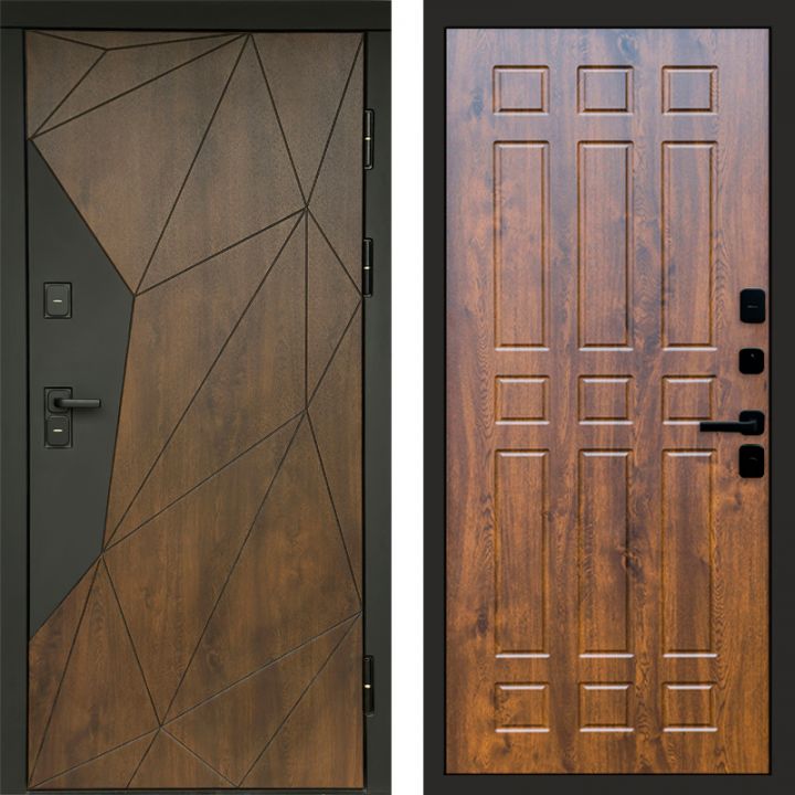 Входная дверь Termo-door Премиум винорит Геометрия Дуб с терморазрывом - Спарта Дуб