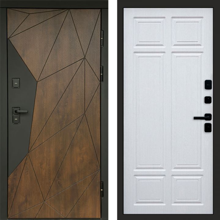 Входная дверь Termo-door Премиум винорит Геометрия Дуб с терморазрывом - Лиственница премиум