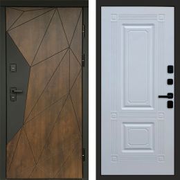 Входная дверь Termo-door Премиум винорит Геометрия Дуб с терморазрывом - Мадрид Белый софт