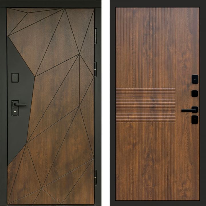 Входная дверь Termo-door Премиум винорит Геометрия Дуб с терморазрывом - Мастино Дуб