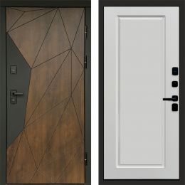 Входная дверь Termo-door Премиум винорит Геометрия Дуб с терморазрывом - Гранд Белый софт